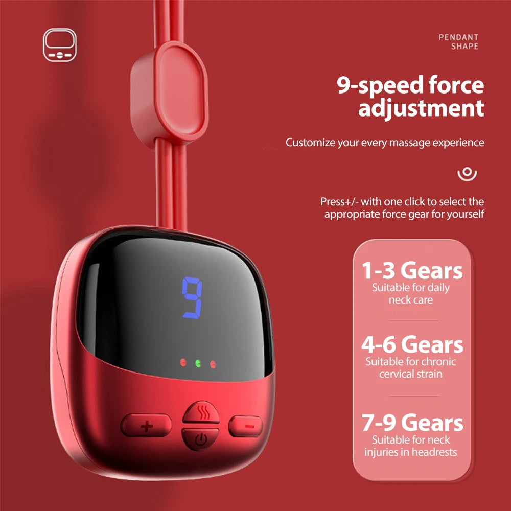 Masseur Cervical Suspendu EMS — Compresse Chaude & Relaxation