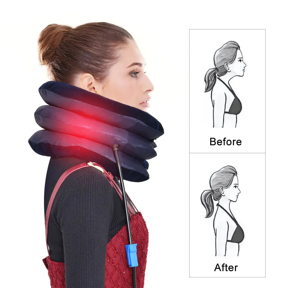 Extenseur cervical gonflable matériaux - tissu respirant velcro ajustable confort optimal