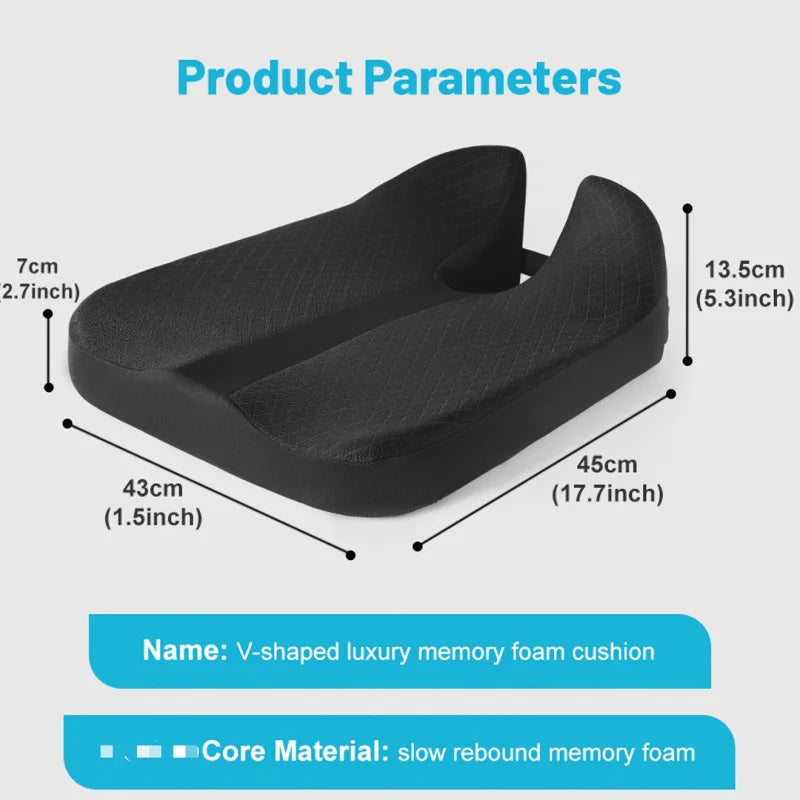 Coussin coccyx surélévateur voiture - confort longues distances et protection vertèbres coccyx
