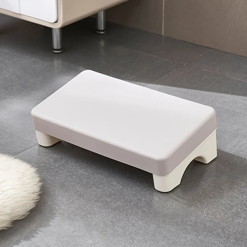 Repose-pieds ergonomique blanc vue de côté - soutien postural pour les pieds et lombaires au bureau