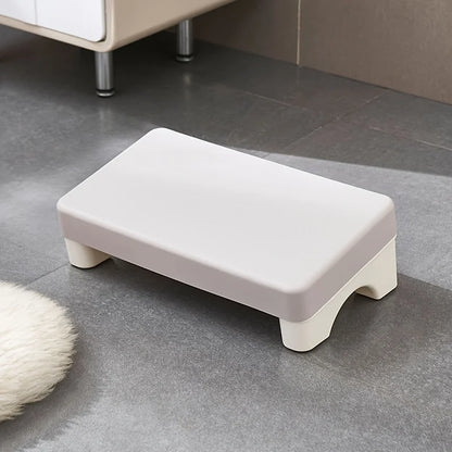 Repose-pieds ergonomique blanc vue de côté - soutien postural pour les pieds et lombaires au bureau