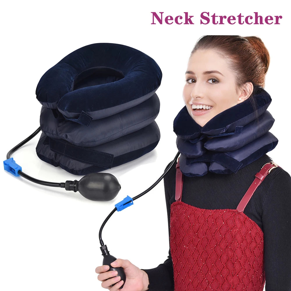Extenseur cervical gonflable utilisation quotidienne - décompression vertèbres cervicales et soulagement nuque