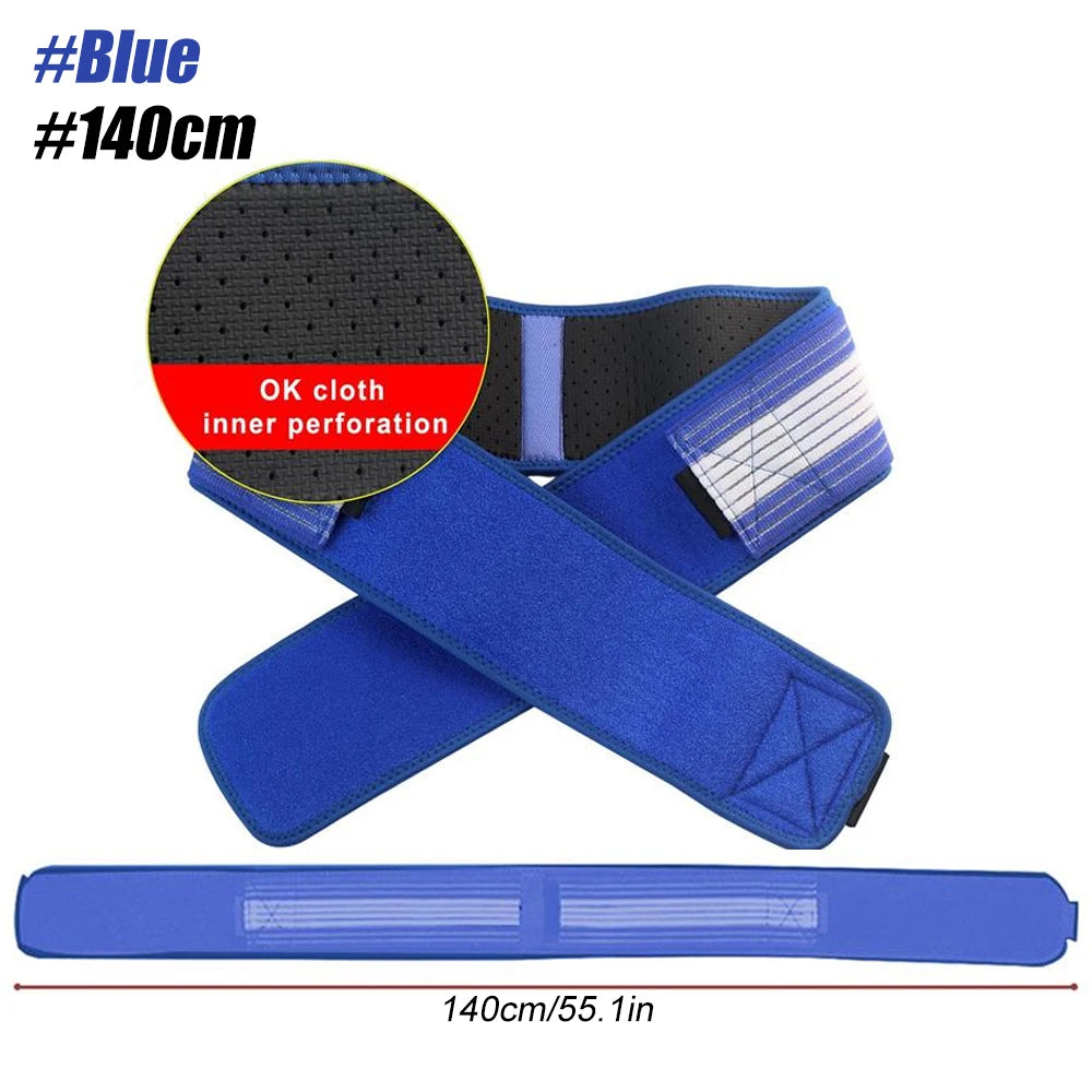 Ceinture sacro-iliaque bleue 140cm - tissu respirant avec perforations intérieures pour soutien bassin et lombaires