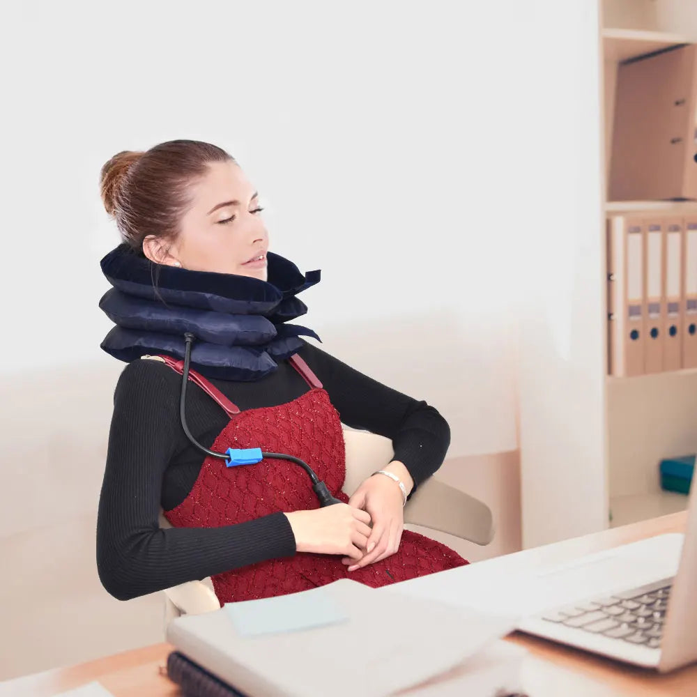 Extenseur cervical gonflable résultats décompression - soulagement douleurs cervicales et tensions nuque